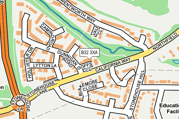 B32 3XA map - OS OpenMap – Local (Ordnance Survey)