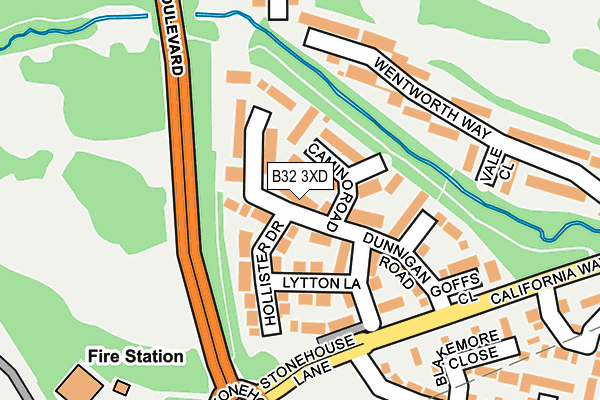 B32 3XD map - OS OpenMap – Local (Ordnance Survey)