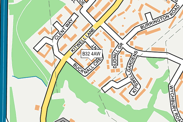 B32 4AW map - OS OpenMap – Local (Ordnance Survey)