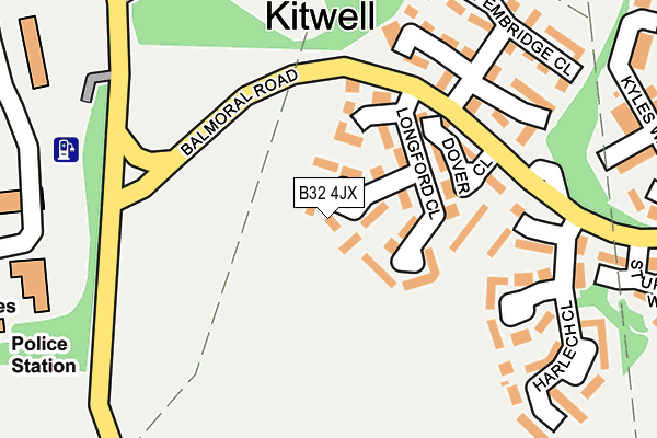 B32 4JX map - OS OpenMap – Local (Ordnance Survey)