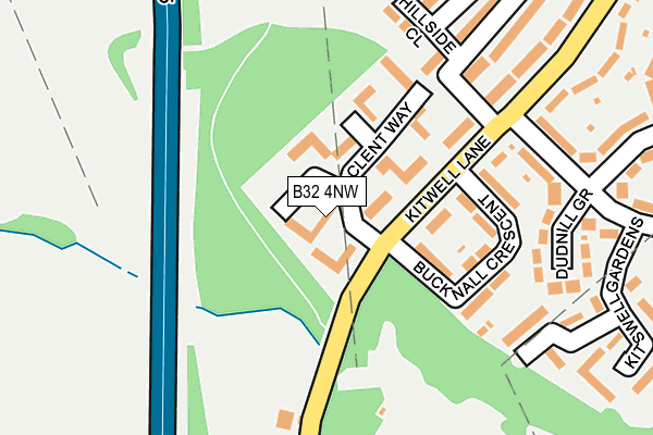 B32 4NW map - OS OpenMap – Local (Ordnance Survey)