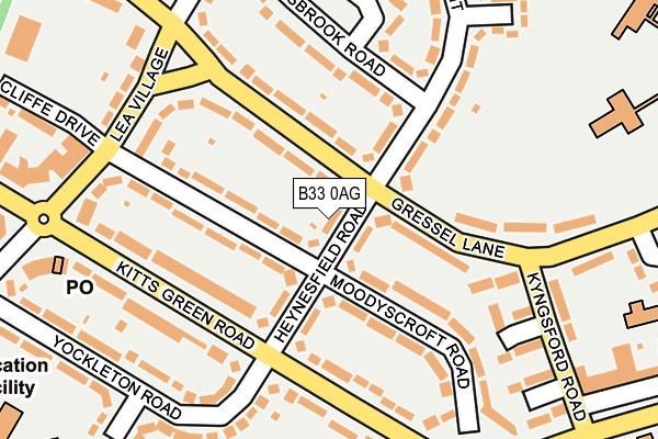 B33 0AG map - OS OpenMap – Local (Ordnance Survey)