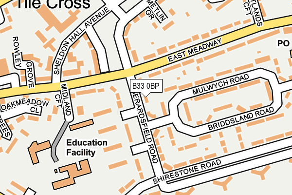 B33 0BP map - OS OpenMap – Local (Ordnance Survey)