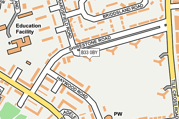 B33 0BY map - OS OpenMap – Local (Ordnance Survey)