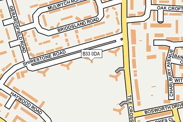 B33 0DA map - OS OpenMap – Local (Ordnance Survey)