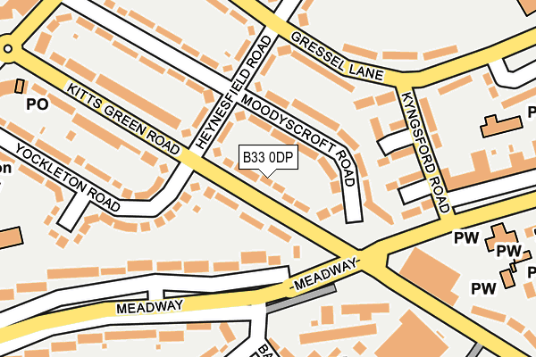 B33 0DP map - OS OpenMap – Local (Ordnance Survey)