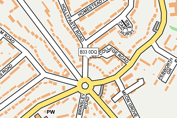 B33 0DQ map - OS OpenMap – Local (Ordnance Survey)