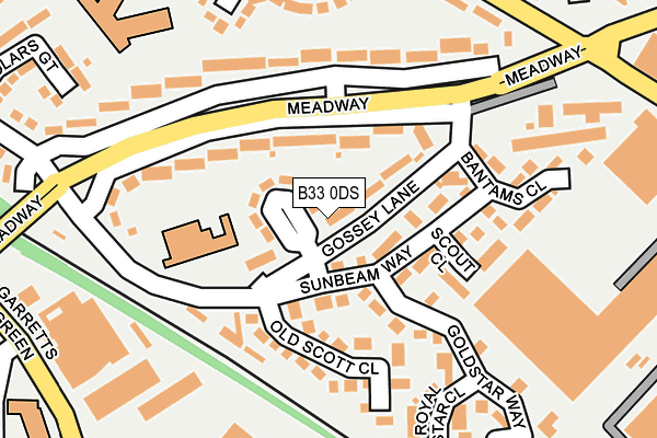 B33 0DS map - OS OpenMap – Local (Ordnance Survey)