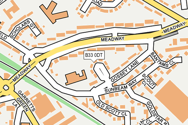 B33 0DT map - OS OpenMap – Local (Ordnance Survey)