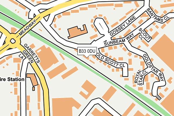 B33 0DU map - OS OpenMap – Local (Ordnance Survey)