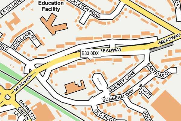 B33 0DX map - OS OpenMap – Local (Ordnance Survey)