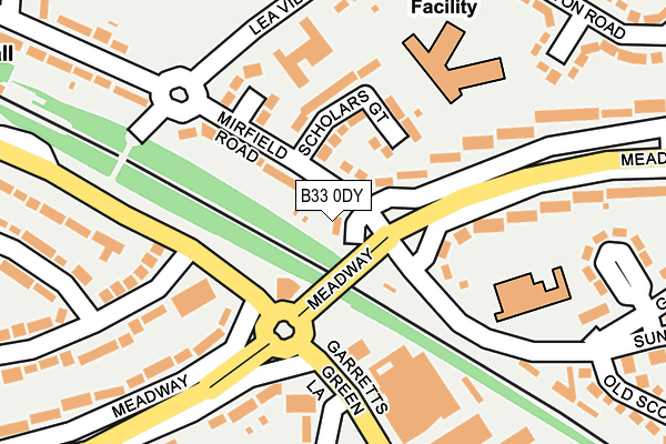 B33 0DY map - OS OpenMap – Local (Ordnance Survey)