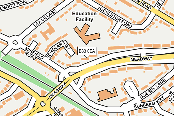 B33 0EA map - OS OpenMap – Local (Ordnance Survey)