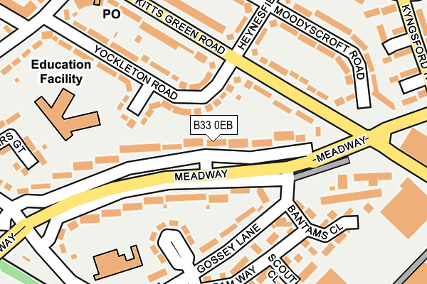 B33 0EB map - OS OpenMap – Local (Ordnance Survey)