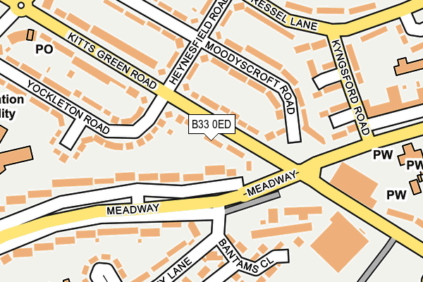 B33 0ED map - OS OpenMap – Local (Ordnance Survey)