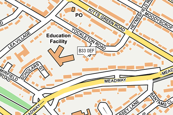 B33 0EF map - OS OpenMap – Local (Ordnance Survey)