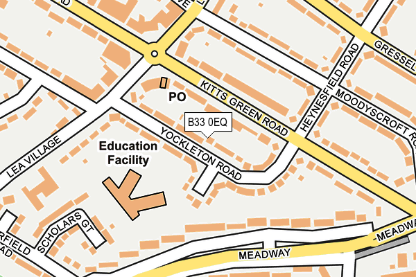 B33 0EQ map - OS OpenMap – Local (Ordnance Survey)