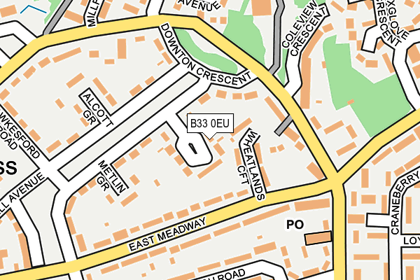 B33 0EU map - OS OpenMap – Local (Ordnance Survey)