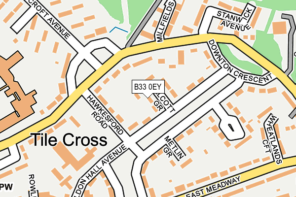 B33 0EY map - OS OpenMap – Local (Ordnance Survey)