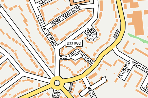 B33 0GD map - OS OpenMap – Local (Ordnance Survey)