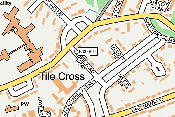 B33 0HD map - OS OpenMap – Local (Ordnance Survey)