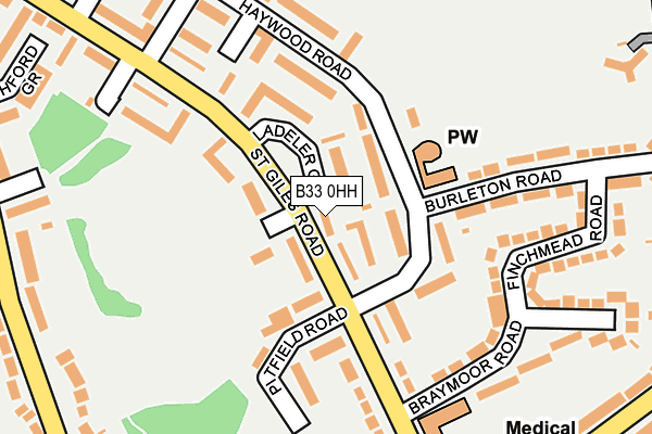 B33 0HH map - OS OpenMap – Local (Ordnance Survey)