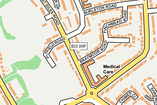 B33 0HP map - OS OpenMap – Local (Ordnance Survey)