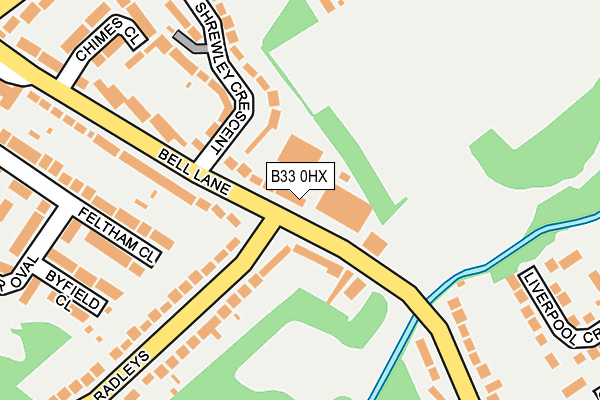 B33 0HX map - OS OpenMap – Local (Ordnance Survey)