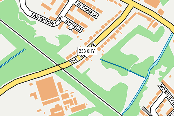 B33 0HY map - OS OpenMap – Local (Ordnance Survey)