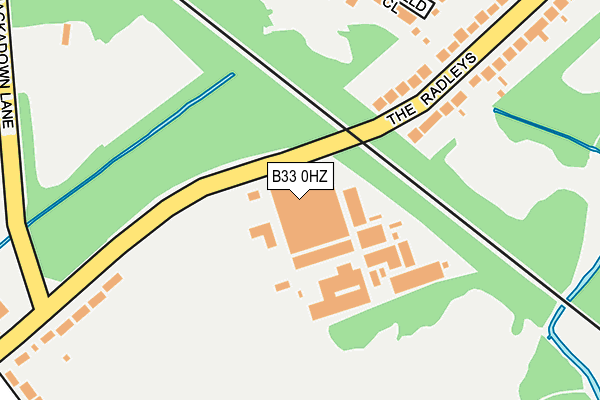 B33 0HZ map - OS OpenMap – Local (Ordnance Survey)