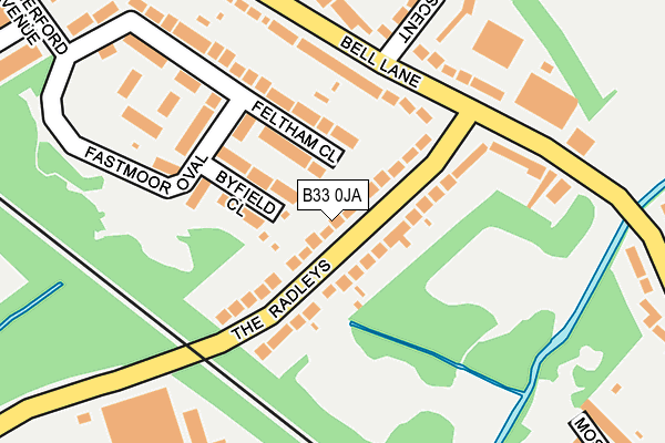 B33 0JA map - OS OpenMap – Local (Ordnance Survey)