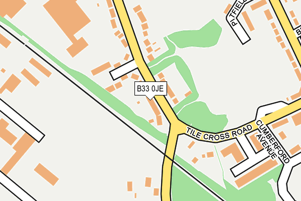 B33 0JE map - OS OpenMap – Local (Ordnance Survey)