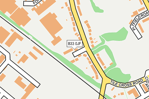 B33 0JF map - OS OpenMap – Local (Ordnance Survey)
