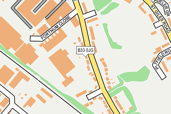 B33 0JG map - OS OpenMap – Local (Ordnance Survey)