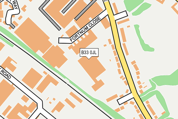 B33 0JL map - OS OpenMap – Local (Ordnance Survey)