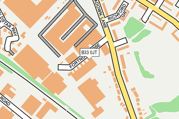 B33 0JT map - OS OpenMap – Local (Ordnance Survey)