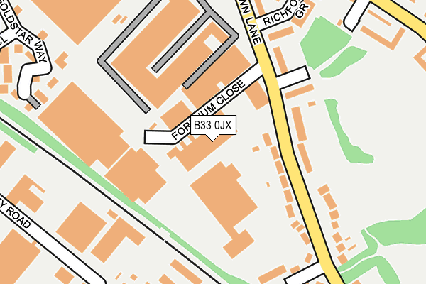 B33 0JX map - OS OpenMap – Local (Ordnance Survey)