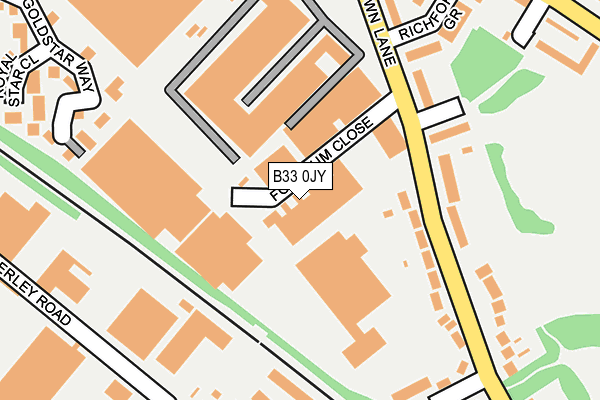 B33 0JY map - OS OpenMap – Local (Ordnance Survey)