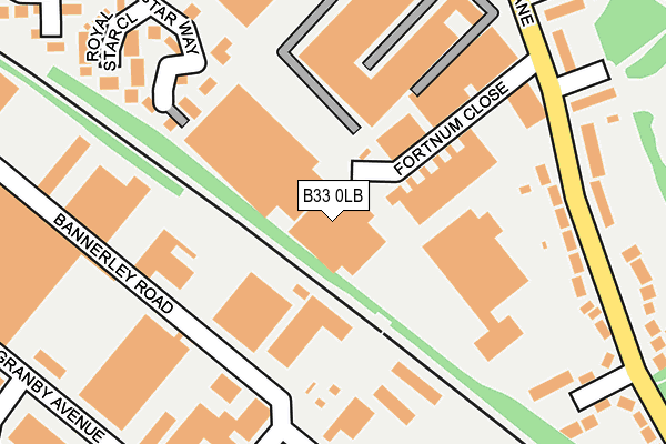 B33 0LB map - OS OpenMap – Local (Ordnance Survey)