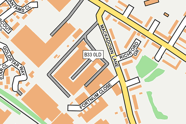 B33 0LD map - OS OpenMap – Local (Ordnance Survey)