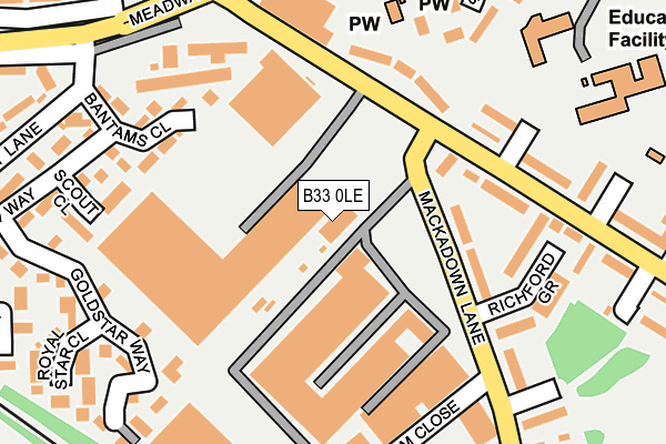 B33 0LE map - OS OpenMap – Local (Ordnance Survey)