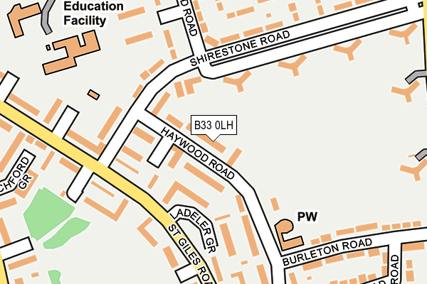 B33 0LH map - OS OpenMap – Local (Ordnance Survey)