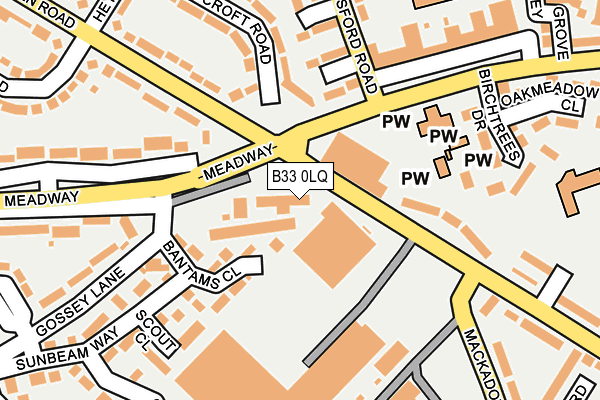 B33 0LQ map - OS OpenMap – Local (Ordnance Survey)