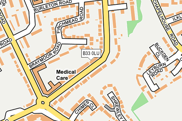 B33 0LU map - OS OpenMap – Local (Ordnance Survey)