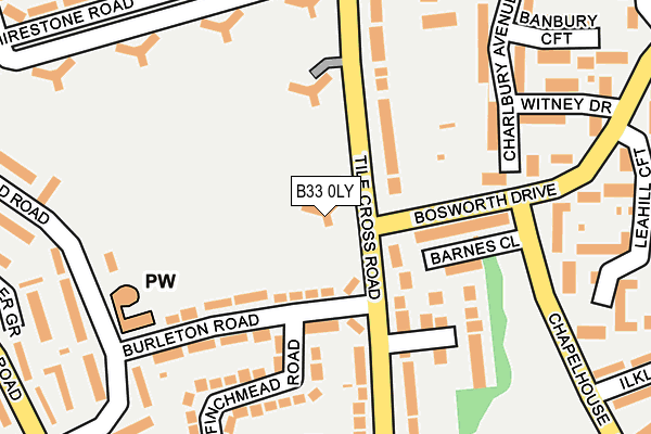 B33 0LY map - OS OpenMap – Local (Ordnance Survey)
