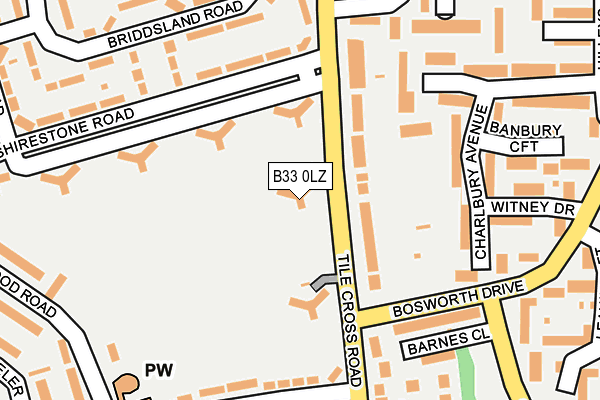 B33 0LZ map - OS OpenMap – Local (Ordnance Survey)