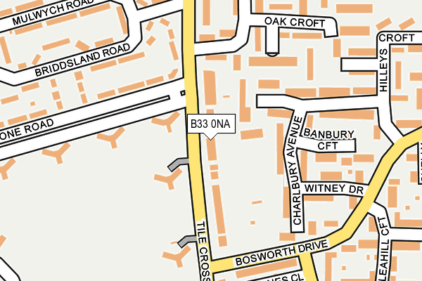 B33 0NA map - OS OpenMap – Local (Ordnance Survey)