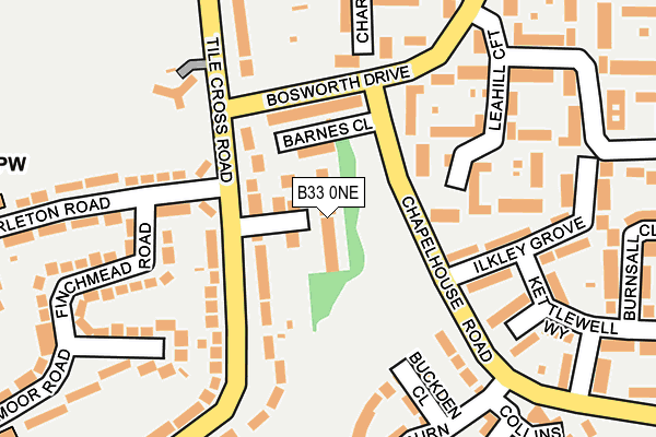 B33 0NE map - OS OpenMap – Local (Ordnance Survey)