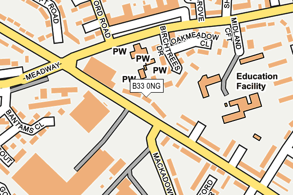 B33 0NG map - OS OpenMap – Local (Ordnance Survey)