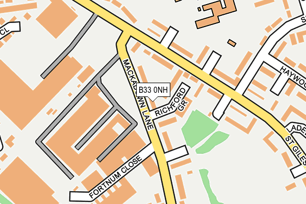 B33 0NH map - OS OpenMap – Local (Ordnance Survey)